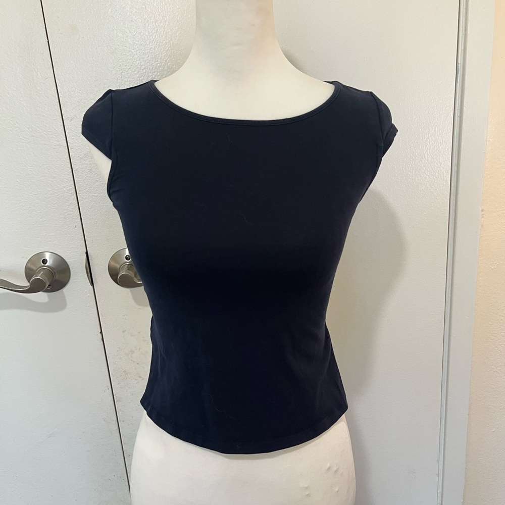 Garage Black Cap Sleeve Blouse